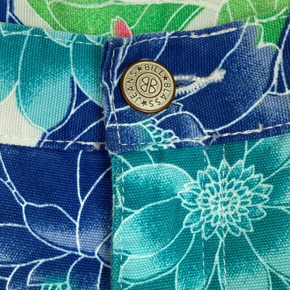 Bill Blass Women's Bold Floral Capri Pants Sz 16 Hi Rise Blue Pink Green Cotton - Picture 5 of 12